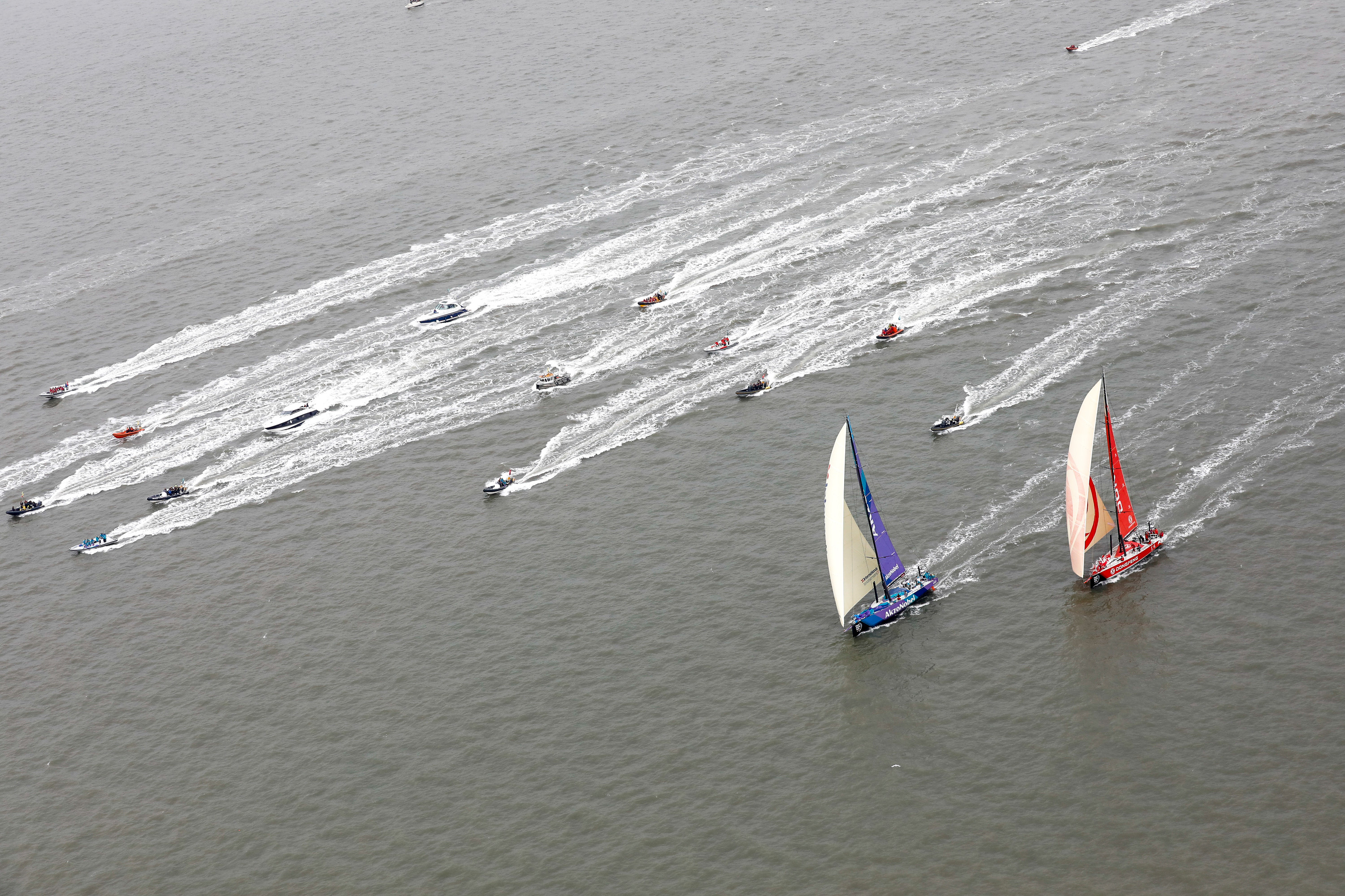 Velas chegando em Cardiff. | Foto: Jesus Renedo/Volvo Ocean Race