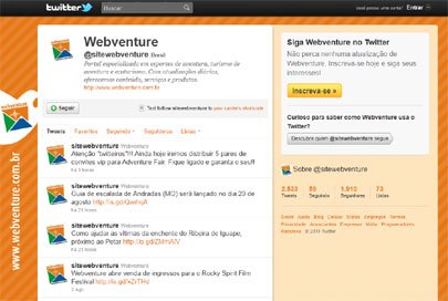 Página do Webventure no Twitter (foto: Divulgação)