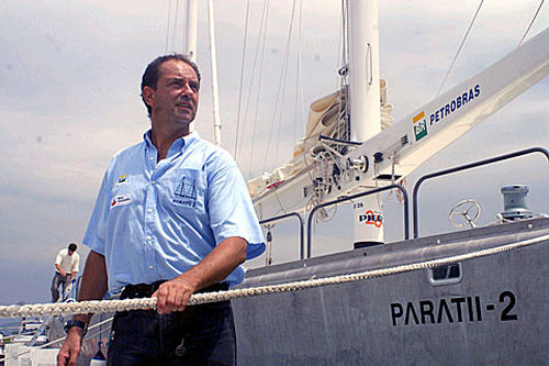 Amyr Klink na inauguração de seu barco Paratii 2 (foto: Marcio Rodrigues)